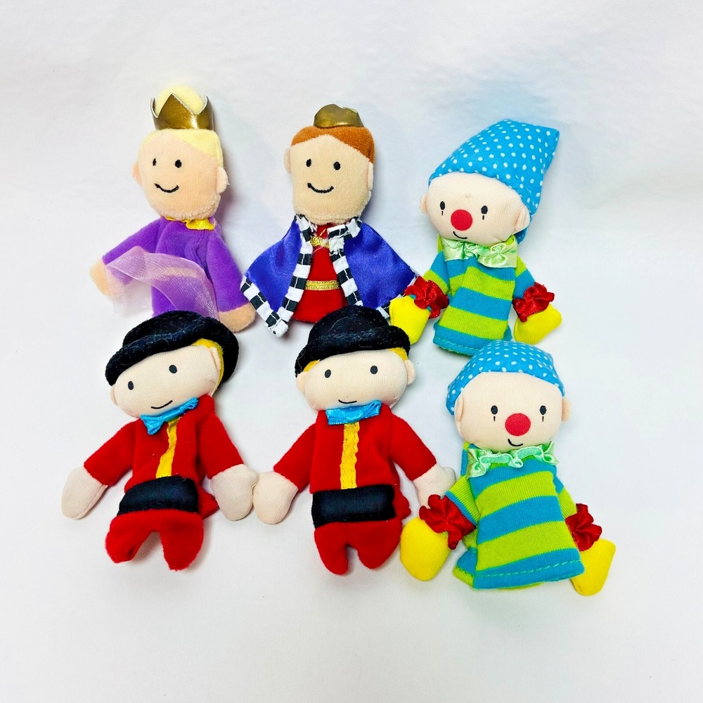 6 Vintage Manhattan‎ Toy Finger Follies Finger Puppets King Queen Jester Teacher